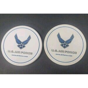 Coasters U.S. Air Force Logo Hot Cold Drinks Blue White Set of Two Foam Back